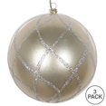 thumbnail image 2 of Vickerman MT198138D 4.75 in. Champagne Candy Glitter Net Ornament - 3 per Bag, 2 of 3