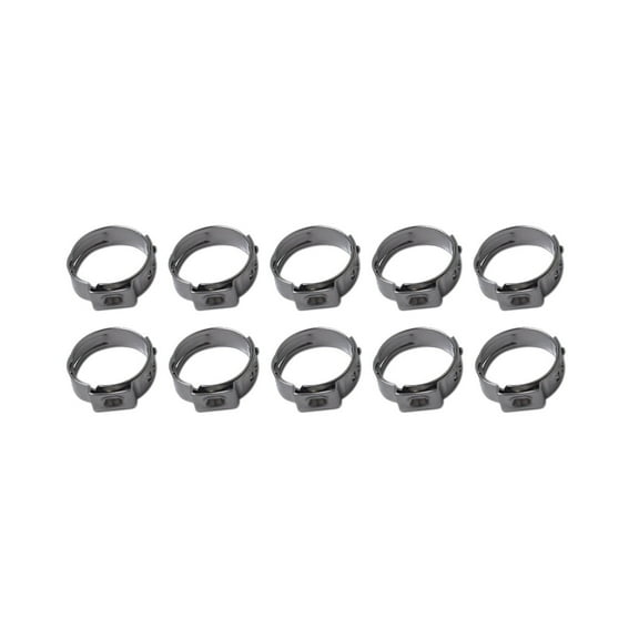 Clispeed 10 PCS 304 Stainless Steel Single Ear Hose Clamps for Automotive Repair