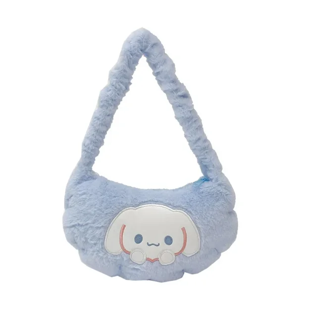 Nuevo bolso de mano cruzado de peluche Sanrio HelloKitty Mymelody Cinnamoroll Kuromi, bolso de hombro portátil de almacenamiento con dibujos animados para niña