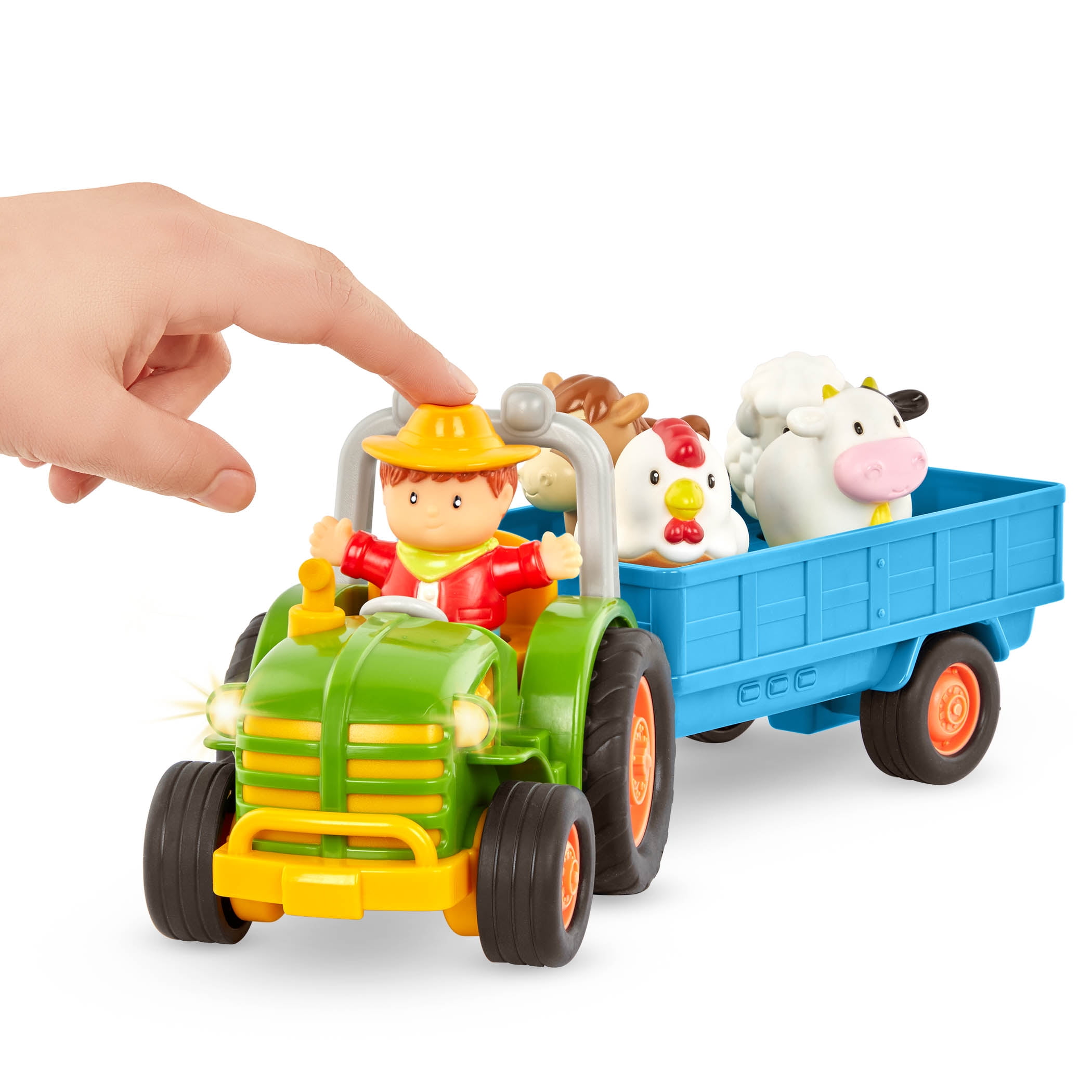 Battat Farming Fun Tractor with 7 Pieces Lights and Sounds, Toddler and Preschool Toys