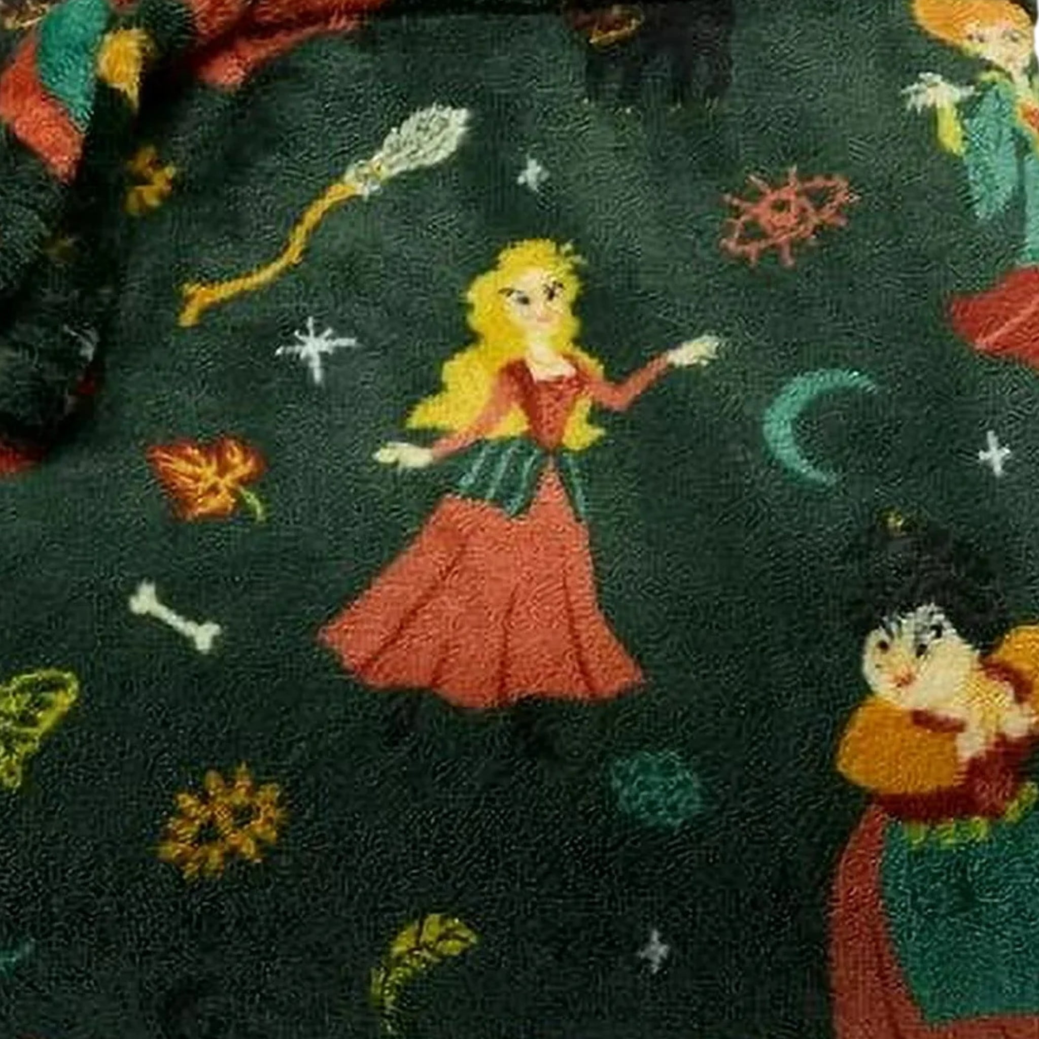 Big One Oversized Plush Emerald Green Hocus Pocus Throw Blanket 5' x 6'