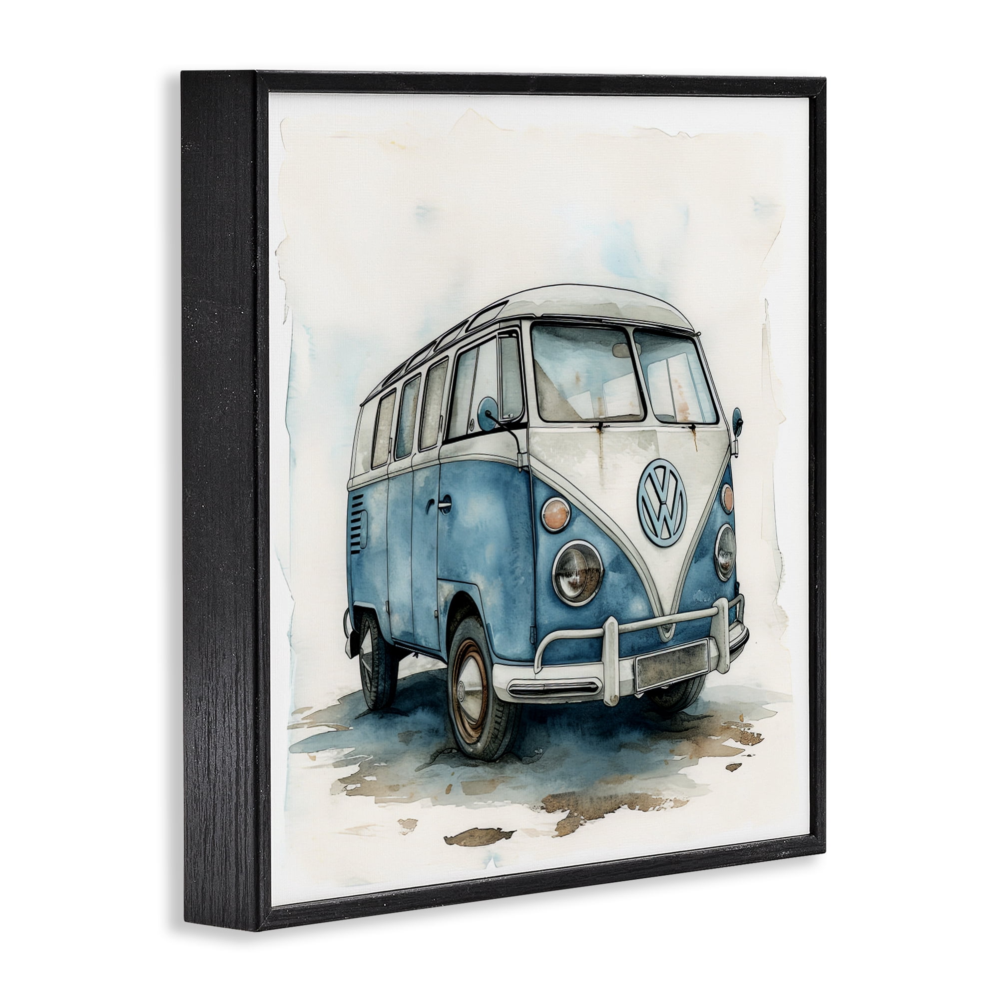 Stupell Industries Sky Blue Surf Van Black Framed Giclee Art, design by Ray Powers