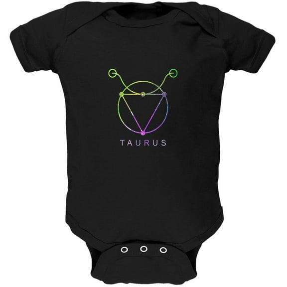 Sacred Zodiac Taurus Soft Baby One Piece Black 3-6 M