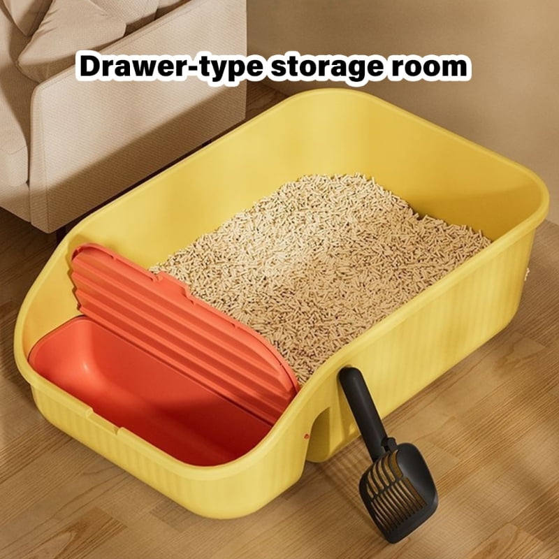 lanema Privacy Cats Litter Pan Easy Observation PP Litter Box for Cats Kittens Home Use