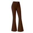 thumbnail image 4 of WGRFFH Womens Yoga Dress Pants Casual Straight Leg Work Slacks Bootcut Stretchy Elastic High Waisted Trousers with Pockets Pull On,Breathable Lightweight,4-Way Stretch,Plus Size Business Clothes Wine, 4 of 5