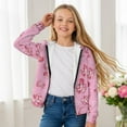 thumbnail image 4 of chaqlin Girls Axolotl Hoodies Size 14-16 Zip Up Hooded Jacket Cherry Print Long Sleeve Hooded Sweatshirt Lightweight Loose Drop Shoulder Cardigan with Pocket, 4 of 7