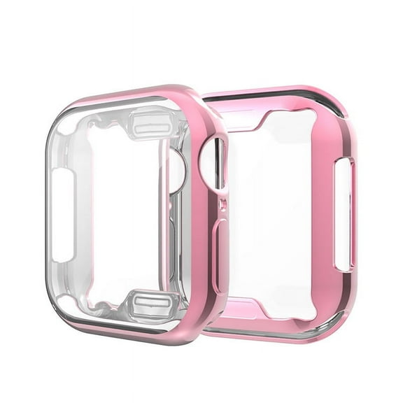 Case for Apple Watch 42mm with Buit in TPU Screen Protector All-Around Protective Case High Defination Clear Ultra-Thin Cover for Apple Watch 42mm Series 3 Series 2 Series 1 (Pink, 42mm)