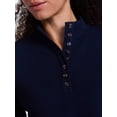thumbnail image 5 of Scenario Women's and Women's Plus Waffle Knit Button Top with Long Sleeves, Sizes XS-4X, 5 of 6