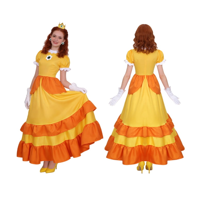 adult yellow princess dress Yellow Princess Costume Cosplay Ballgown Dress for Teens Adults