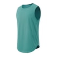 thumbnail image 4 of Mens Tank Top Casual Breathable Quick Drying Athletic Workout Tees Basic Relaxed Summer Daily Wear Green Size M, 4 of 5