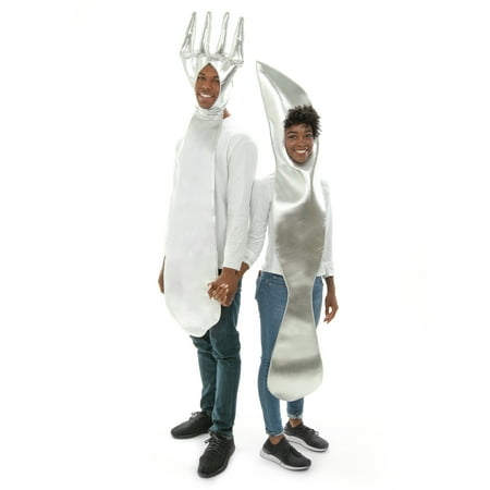 Hauntlook Fork & Knife Couples Costume - 2-Pack of Funny Adult One-Size Halloween Costumes