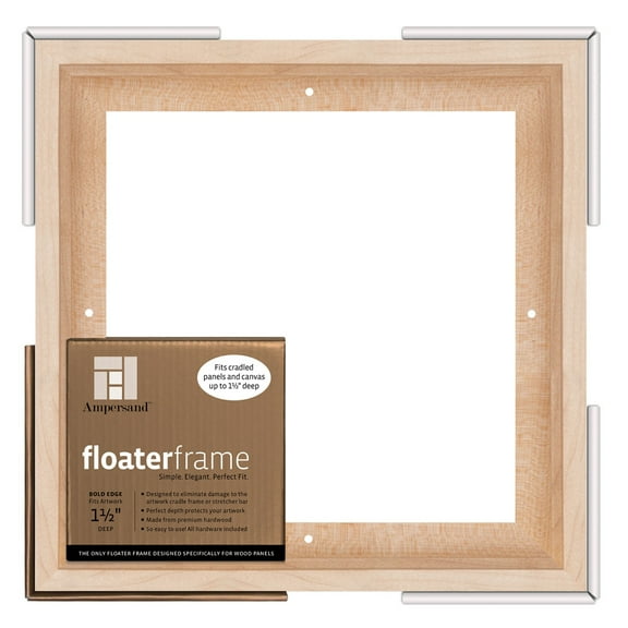 Ampersand Floaterframe - Bold, Maple,  10" x 10", 1-1/2"