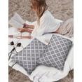 thumbnail image 3 of Outdoor Waterproof Throw Pillow Covers Set of 2 Moroccan Pattern Decorative Pillowcases Lumbar Outdoor Pillows Cushion Case 20x12 Inch Geometric Trellis Grey Patio Pillows for Couch Sofa Bed Garden, 3 of 7