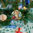 thumbnail image 5 of Funny Christmas Ornament,Stained Glass Of Adorable Kitten Sitting On The Table With Fruits,Xmas Round Ceramic Pendant, 5 of 6