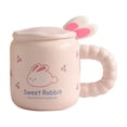 thumbnail image 1 of Tauxra Cute Easter Bunny Ceramic Coffee Mug With Lid Spoon Gift Box For Home Office School Decor, 1 of 7