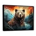 thumbnail image 2 of Designart "Geometric Majesty of Bears II" Animals Floater Framed Wall Art Living Room, 2 of 7