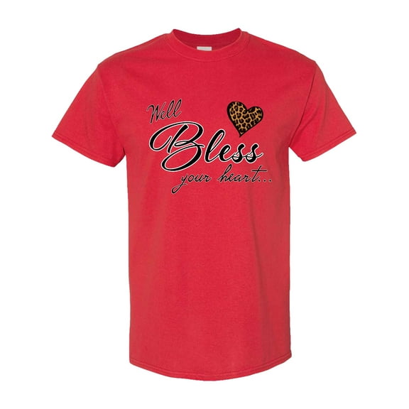 Inktastic Well Bless Your Heart with Leopard Print T-Shirt