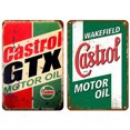 thumbnail image 1 of Placa Metal Vintage Kit Pintura Hierro Rectangular Al Óleo Castrol 20x30cm 2 Uds., 1 of 9