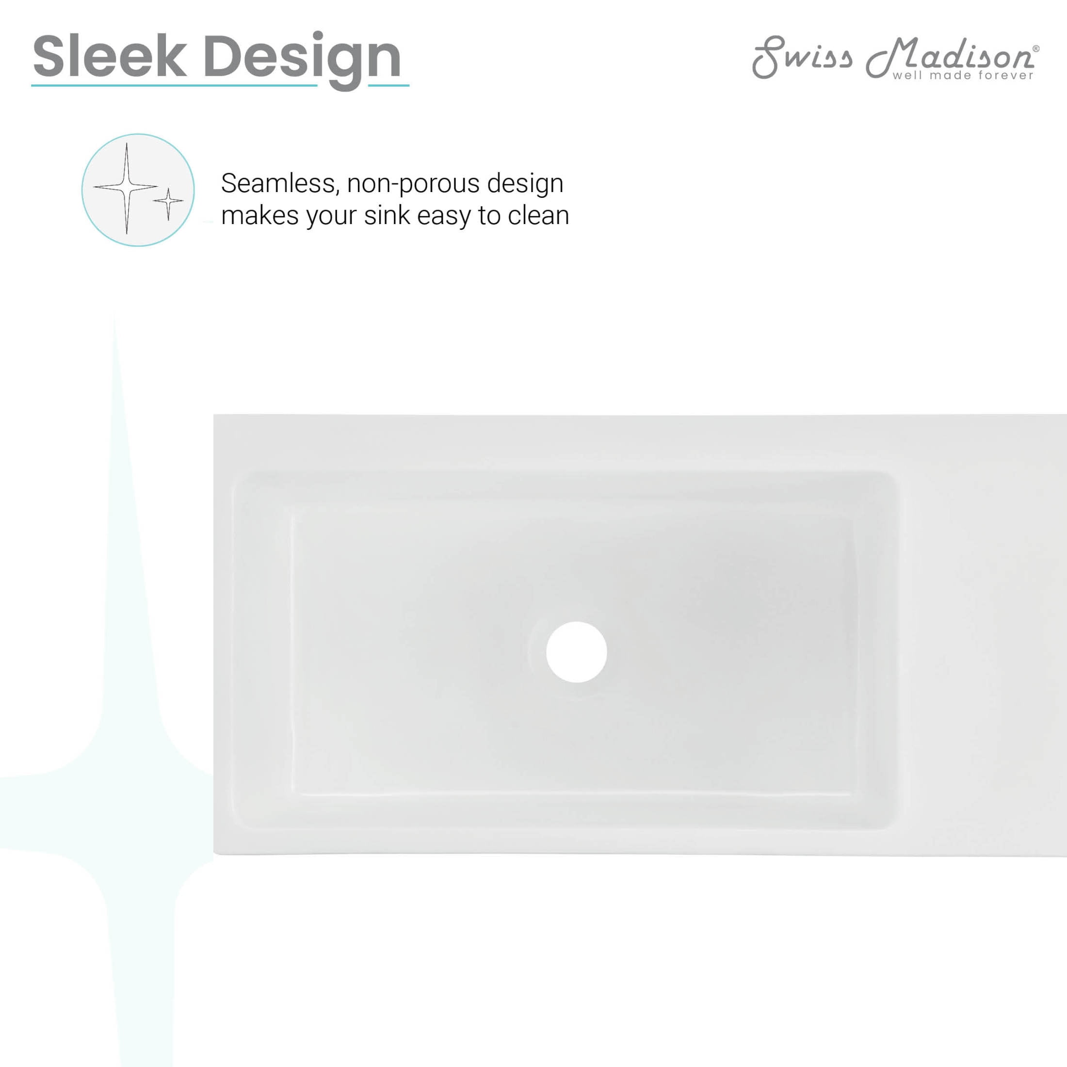 Delice 24" Rectangle Wall-Mount Bathroom Sink in Matte White