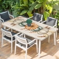 thumbnail image 2 of Fall Pumpkins Table Cloths for 4 Foot Rectangle Tables, Thanksgiving Vintage Country Wheat Plant Patio Waterproof Elastic Fitted Tablecloths, Washable Rectangular Table Cover for Camping, 2 of 8