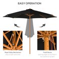 thumbnail image 4 of Outsunny 10' x 8' Round Wooden Patio Umbrella with Bamboo Rib for Outdoor, 4 of 10