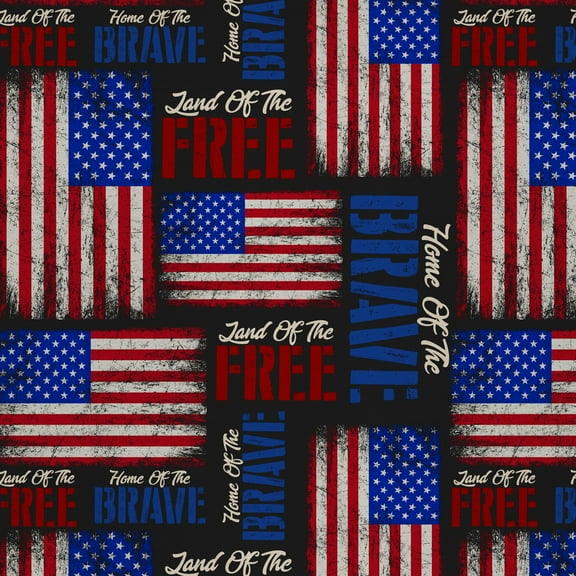David Textiles 44" x 18" Cotton Home of the Brave Precut Fabric, Multicolor