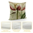 thumbnail image 4 of PRATYUS Throw Pillow Covers Flowers Home Protectors Tulip with Dragonflies Pattern Square Pillowcase  Cushion Cover for Home Sofa Car (Tulip with Dragonflies) 18x18in, 4 of 5