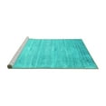 thumbnail image 2 of Ahgly Company Machine Washable Indoor Square Abstract Turquoise Blue Contemporary Area Rugs, 5' Square, 2 of 4