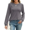 thumbnail image 3 of Fantaslook Fall Sweatshirts for Women Crewneck Long Sleeve Shirts Casual Tunic Tops Lightweight Pullover Sweatshirts, 3 of 8