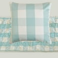 thumbnail image 3 of The HomeCentric King / Queen / Twin Aqua Decorative Bed Runner Twin 53"x18" Bed Runner WITH Two Pillow Cover, Checkered, Buffalo Plaid, Check Bed Scarf on Cotton fabric - Aqua Plaid Knots, 3 of 3