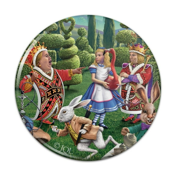 Alice in Wonderland Garden Party Pinback Button Pin