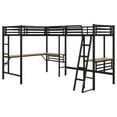 thumbnail image 7 of Bellemave L Shaped Loft Bed Twin 2 Beds with Desk, Metal Twin Size Loft Bed Frame with Two Built-In Ladders and Safety Rails for Bedroom, Dorm (Black), 7 of 7
