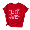 thumbnail image 4 of Ailaofu Women's Casual Heart Print T Shirts Summer Funny Short Sleeve Tops, 4 of 5