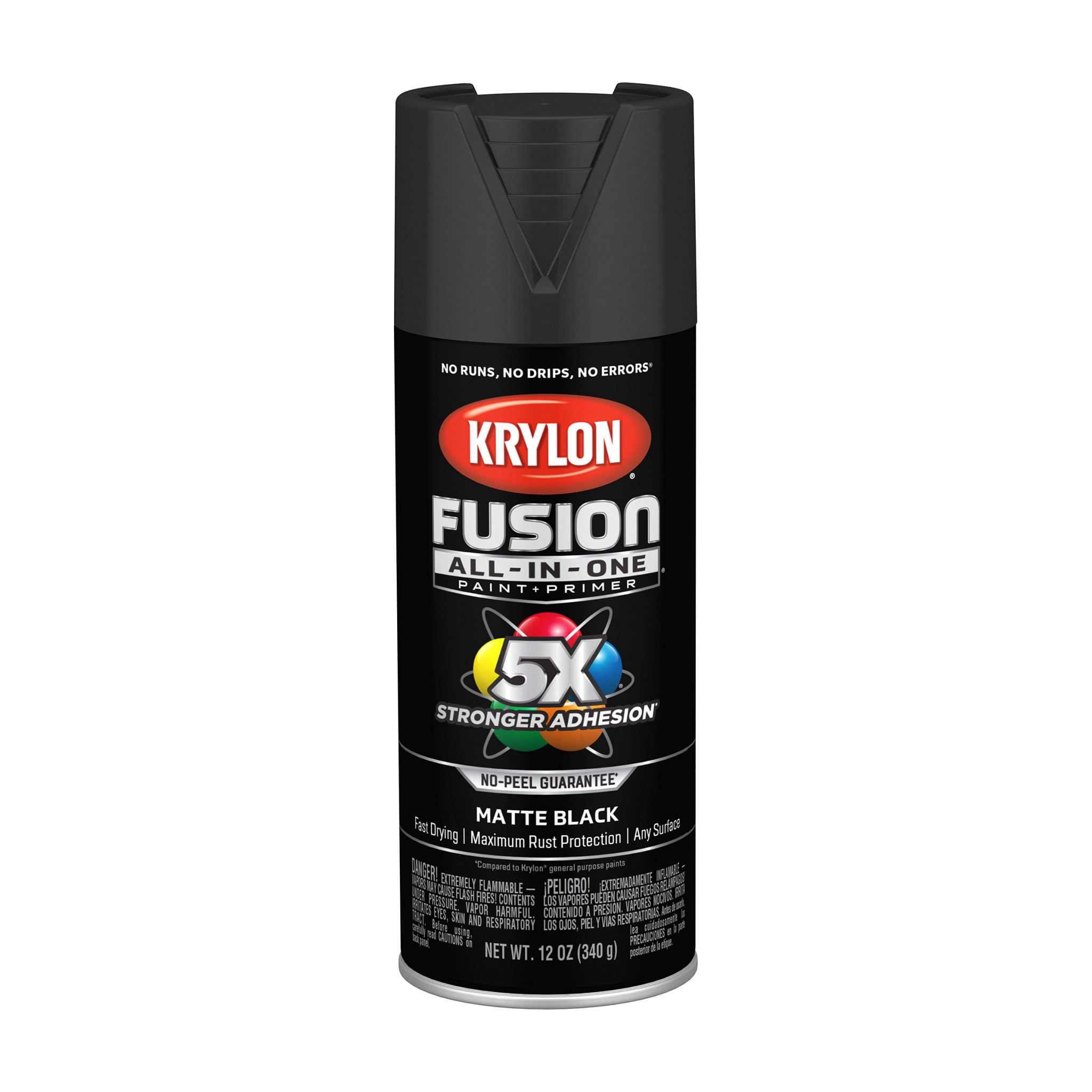 (6 pack) Krylon K02754007 Krylon Fusion All-In-One Black Matte 12 oz Spray Paint, Multi-Surface, (1 Piece, 1 Pack)