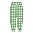 thumbnail image 6 of QATAINLAV Plaid Sweat Shorts for Women Casual Drawstring High Waisted Capri Pants Gym Workout Yoga Joggers Capris Outdoor Cropped Sweatpants with Pockets Green L, 6 of 7