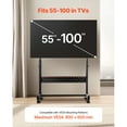 thumbnail image 6 of KFFKFF Mobile Television Stand, Rolling TV Base for Screens 55-100 Inches, Elevating TV Mount with Tray, Supports up to 205 lbs, Ideal for Living Room, Bedroom, Office, Outdoor, 6 of 9