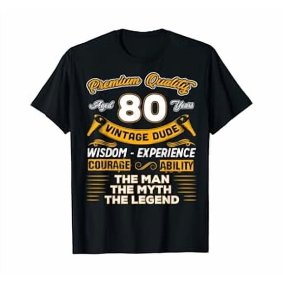 Vintage The Man Myth Legend 80 Yrs 80th Birthday Shirt T-Shirt