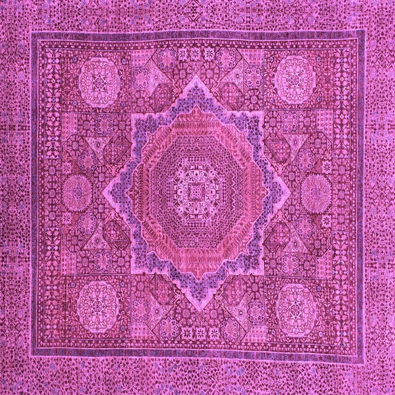 Ahgly Company Indoor Square Abstract Purple Modern Area Rugs, 3' Square