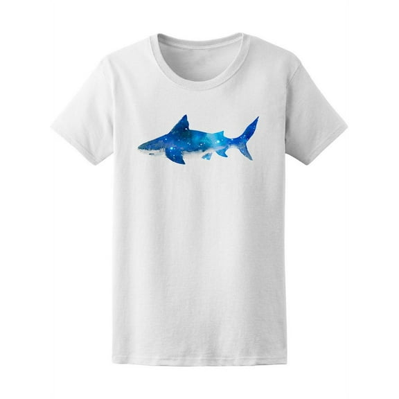Watercolor Blue Shark  T-Shirt Women -Image by Shutterstock, Female Large