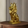 thumbnail image 6 of deevoka European Lion Head Statue Collection Animal Figurine Table Decor Sculpture Aureate, 6 of 8