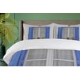 thumbnail image 4 of Ambesonne Greek Duvet Cover Sets, Shutters Flowers Window, 2-King, White Turquoise, 4 of 7