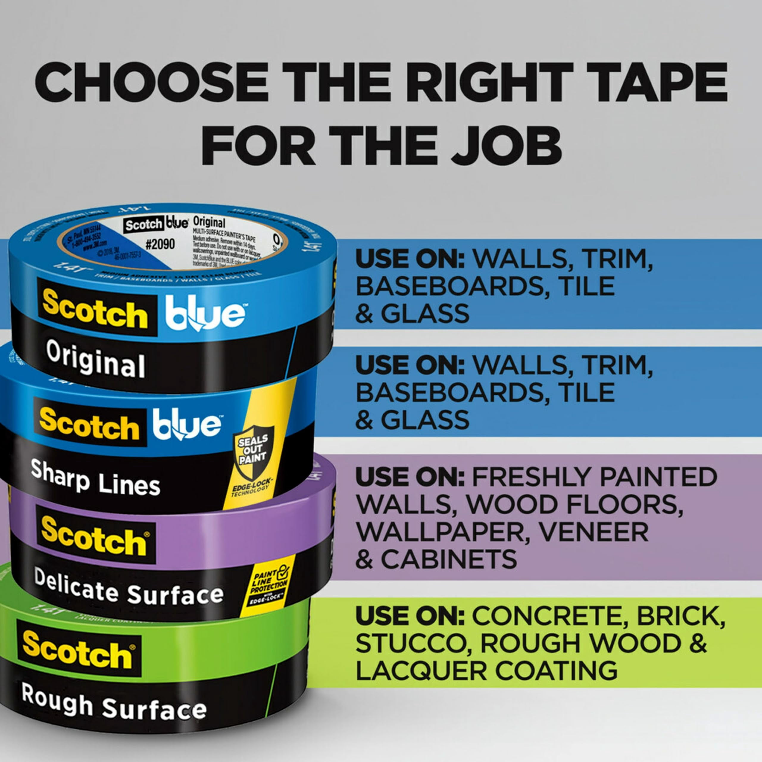 Scotchblue Lines Multi-surface Painter's Tape  1.88 Inches X 60 Yards 12 Rolls Blue Paint Protects Surfaces And Removes Easily Edge-lock Painting For Indoor Outdoor Use