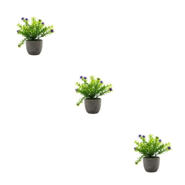 kurtrusly Realistic Artificial Succulent Low Maintenance Elegant Easy To Clean Artificial Money Tree In Pot purple babysbreath 3Set