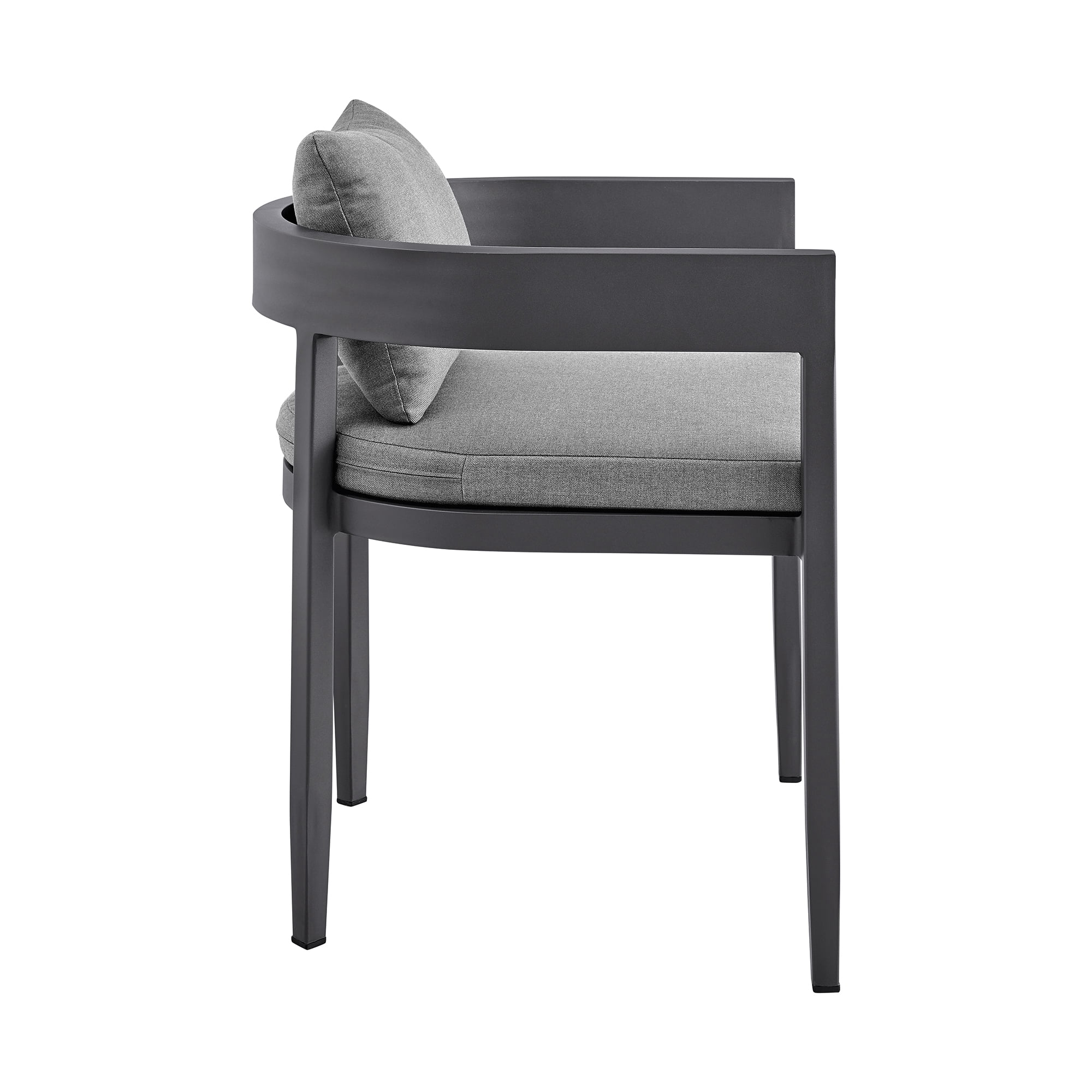 Argiope Outdoor Patio 7-Piece Dining Table Set in Aluminum with Grey Cushions Armen Living
