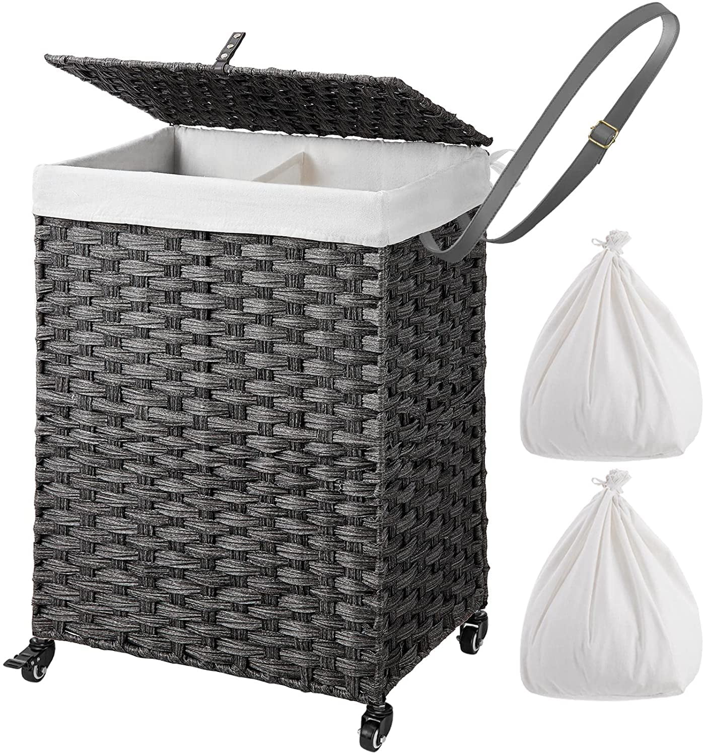 laundry hamper with lid and removable bag