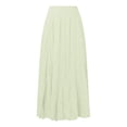 thumbnail image 3 of Skirts for Women Skirt Womens Fashion Casual High Waist Fold A Dress Soild Loose Beach Wrap Long Skirt Light Green L, 3 of 4