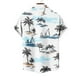 thumbnail image 4 of Mens Casual de Manga Corta Botón Abajo Camisas Gira Cuello Impresión, Camisa de Verano de Poliéster de Moda, 4 of 6