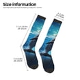 thumbnail image 2 of Naloa Ice Blue Ocean Cute Dolphin Thigh High Socks Extra Long Stretchy Sock Women Over Knee High Opaque Stocking Daily Wear, 2 of 6
