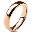 thumbnail image 2 of MJ Metals Jewelry Jewelry Men's / Women's 18k Rose Gold Plated Polished Stainless Steel 4mm Wedding Ring Classic Half Dome Band Size 5.5, 2 of 4