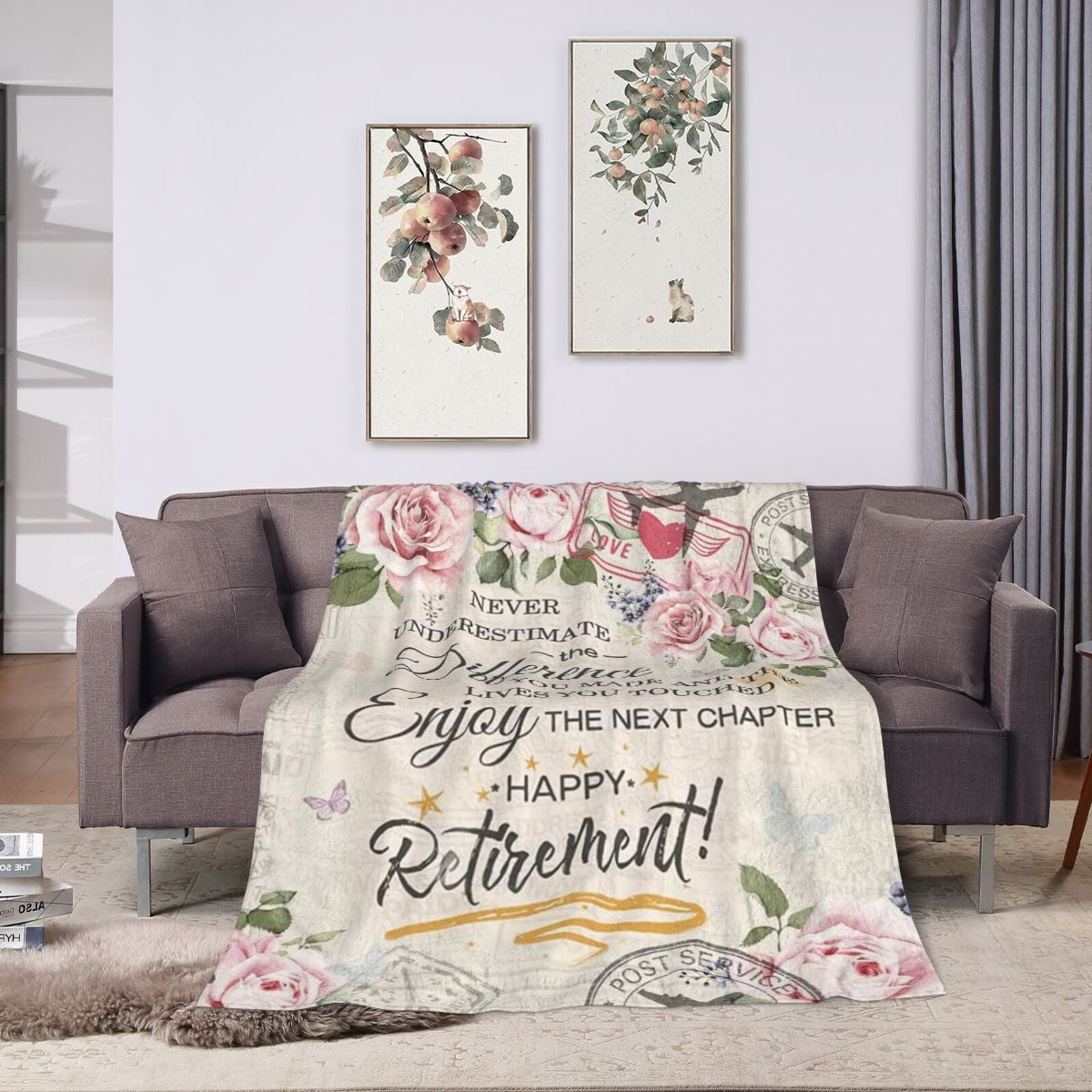 Wijzvio Retirement Gifts For Women Throw Blanket Soft Fuzzy Fleece Blanket For Couch Bed Living Room Decoration 50"X40"